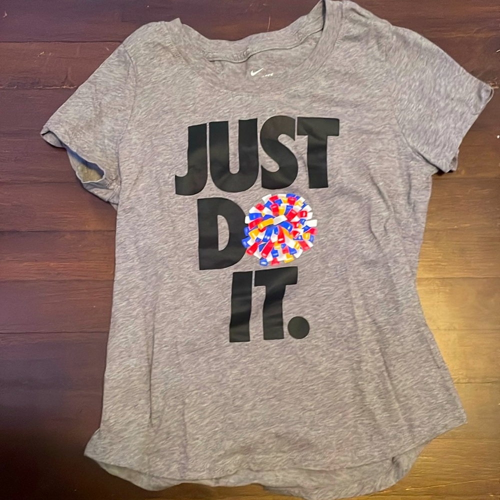 Nike kids extra large cheerleader “Just do it” shirt.